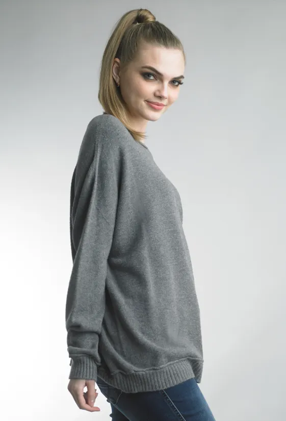 Crew Neck Banded Sweater