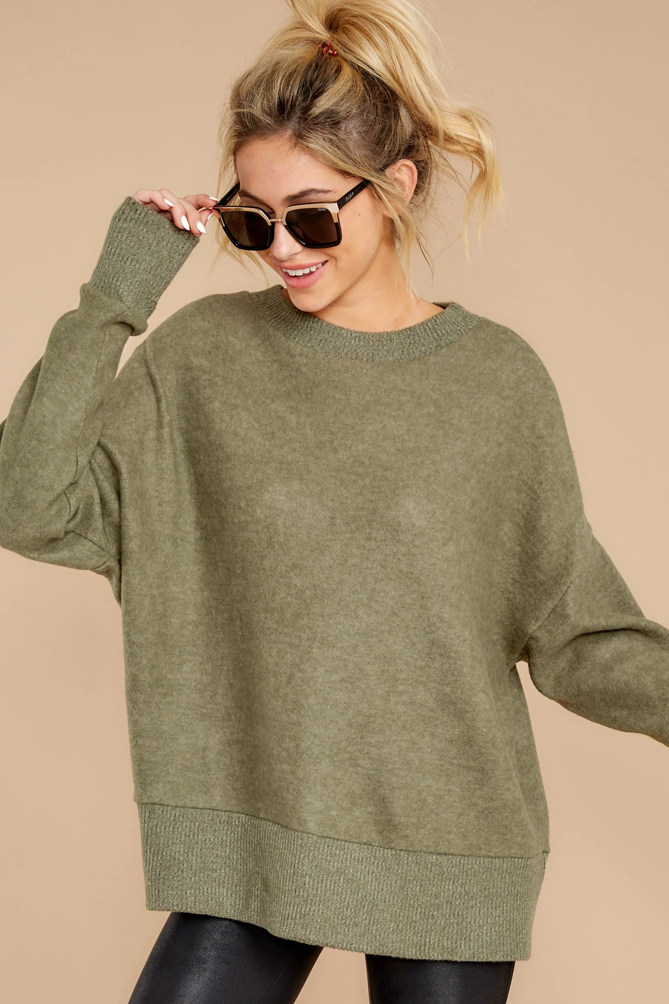 Day After Day Heather Green Sweater