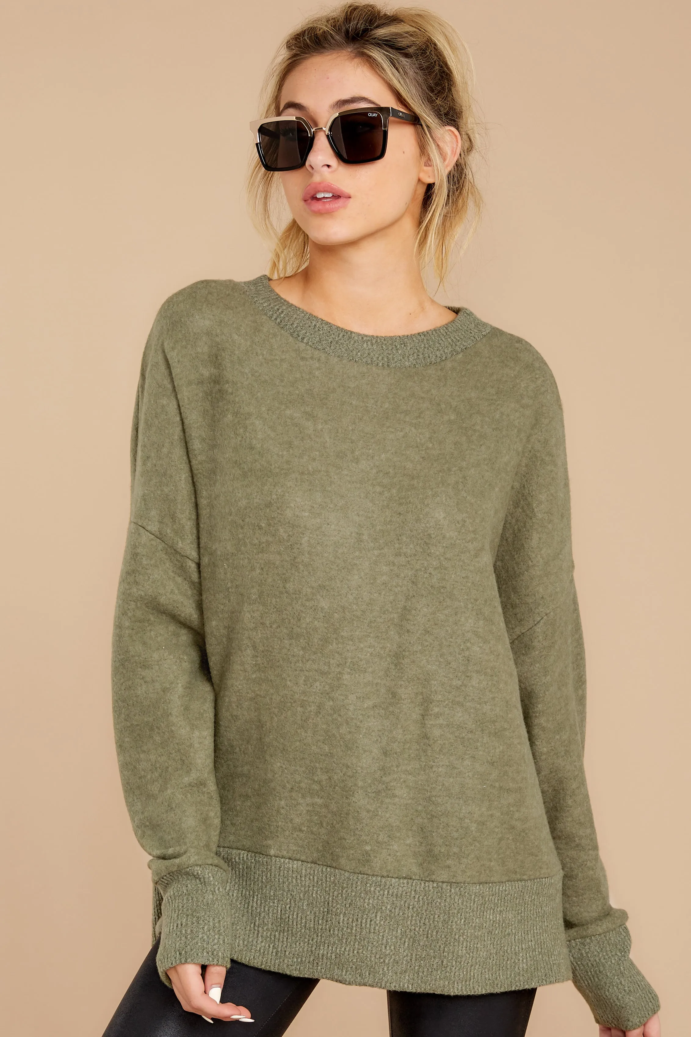 Day After Day Heather Green Sweater