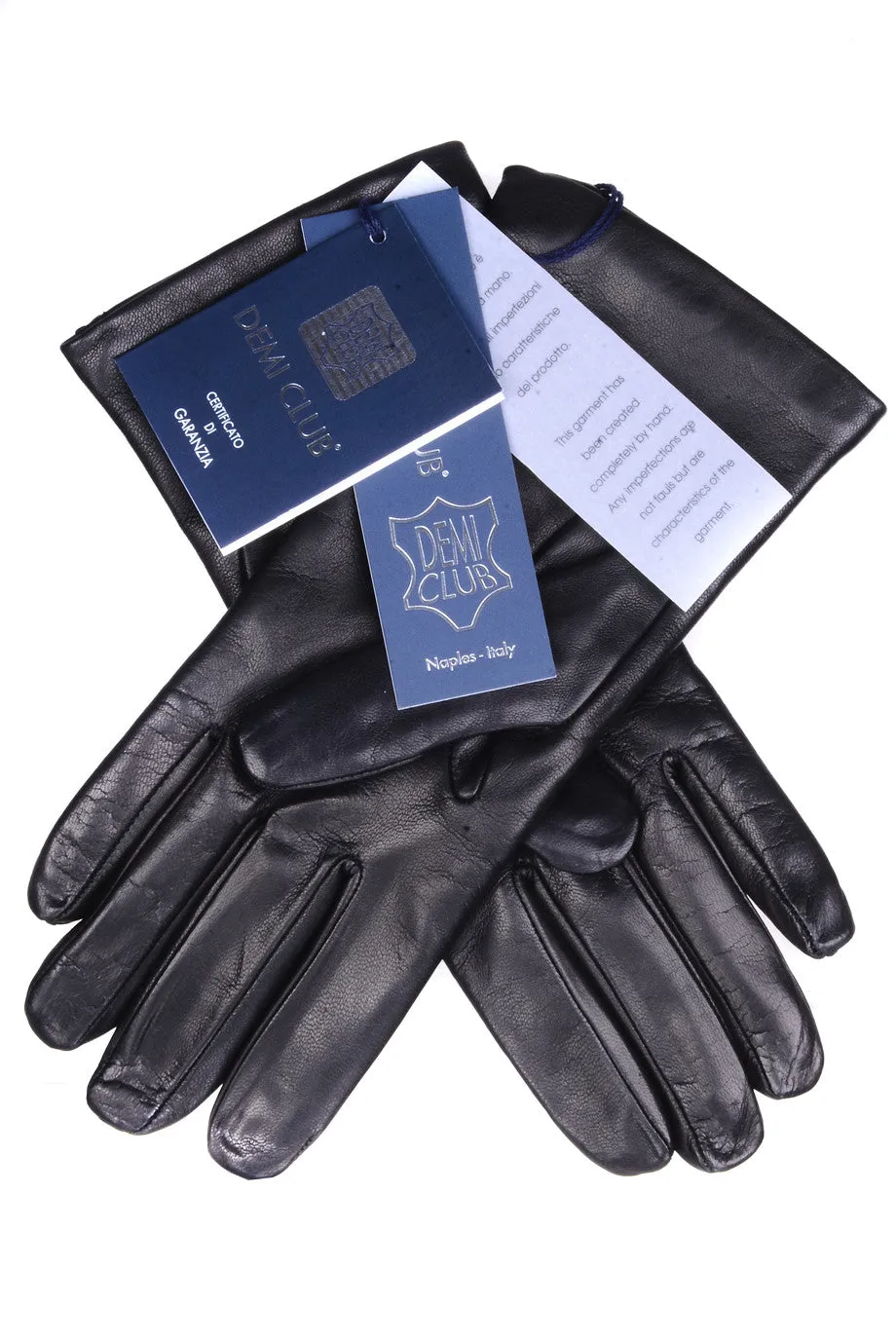 DEMI GERDA Black Leather Seams Women Gloves