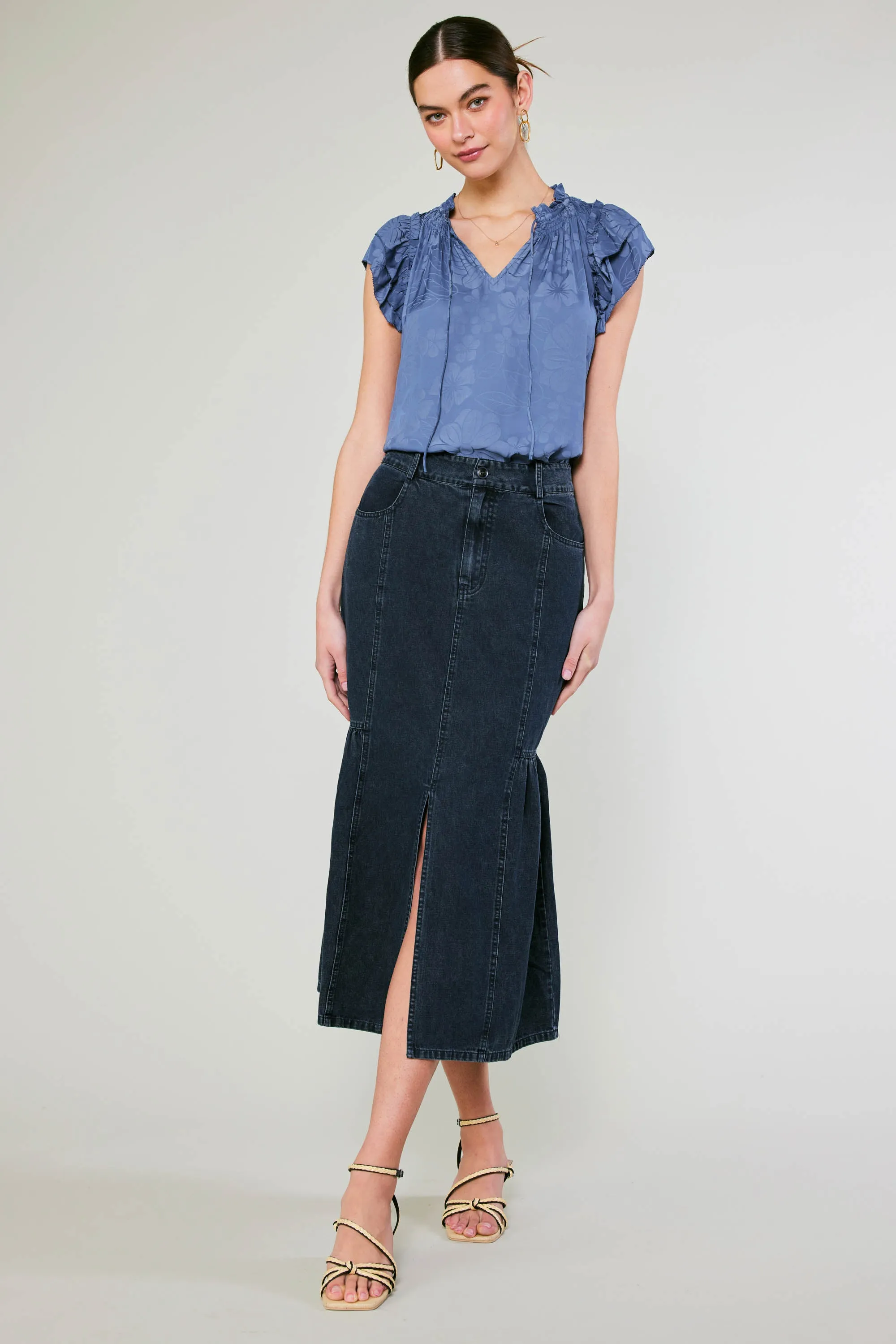 Denim Midi Skirt