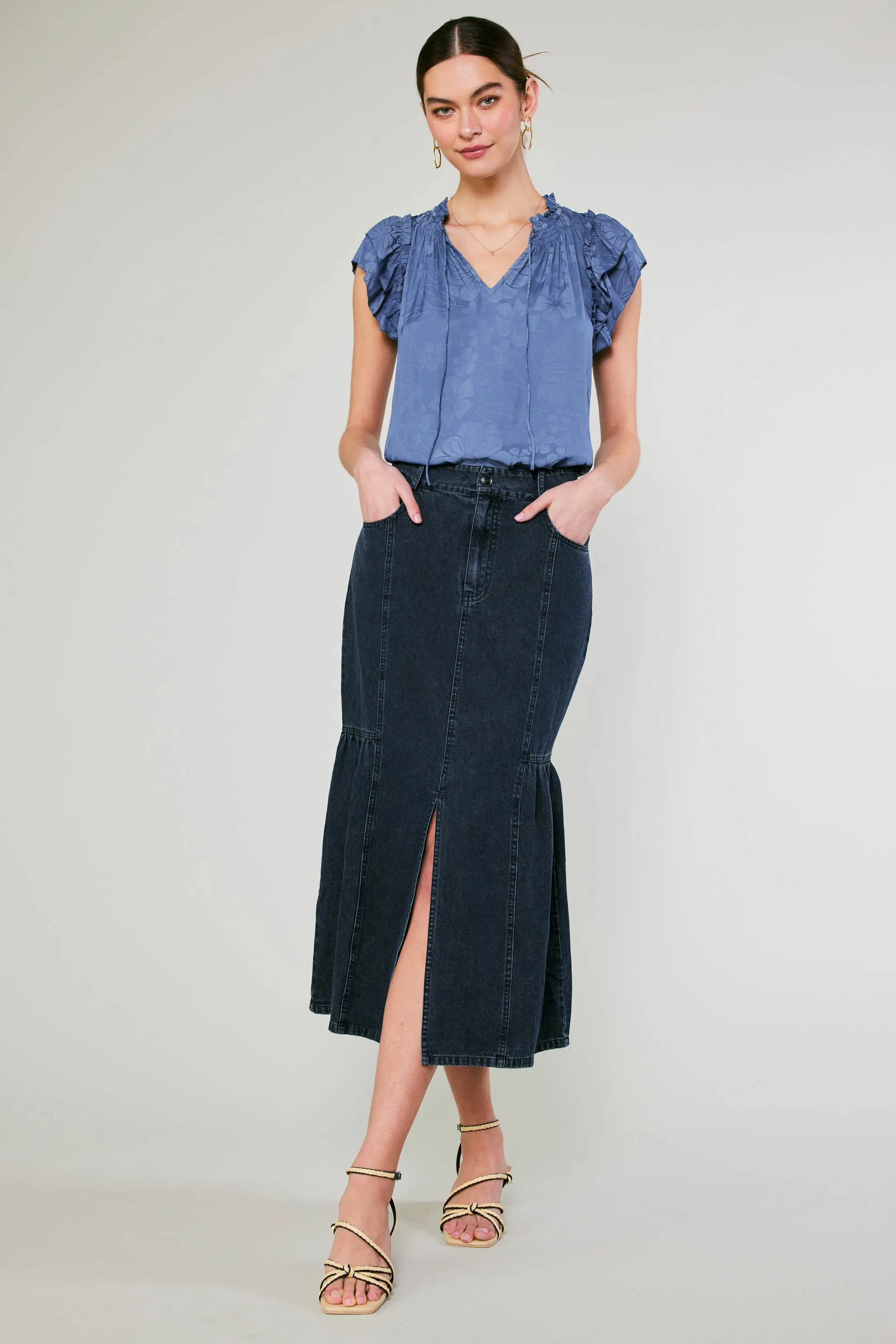 Denim Midi Skirt