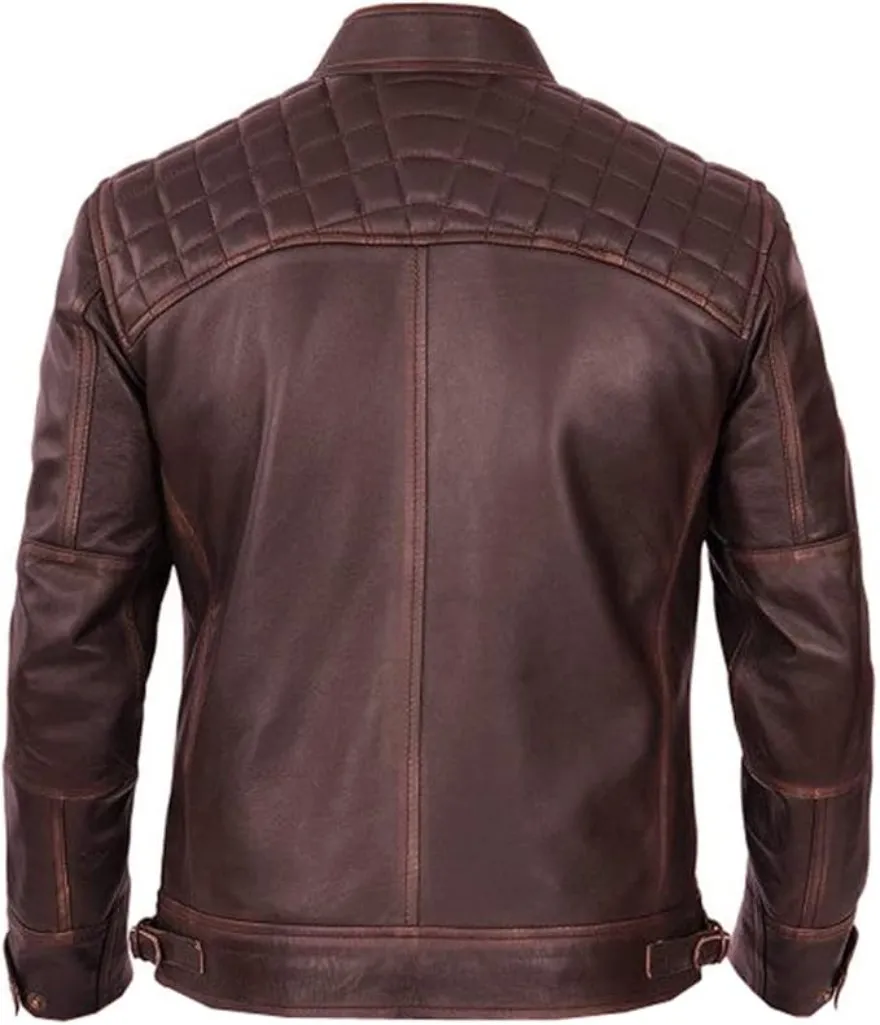 Distressed Cafe Racer Jacket