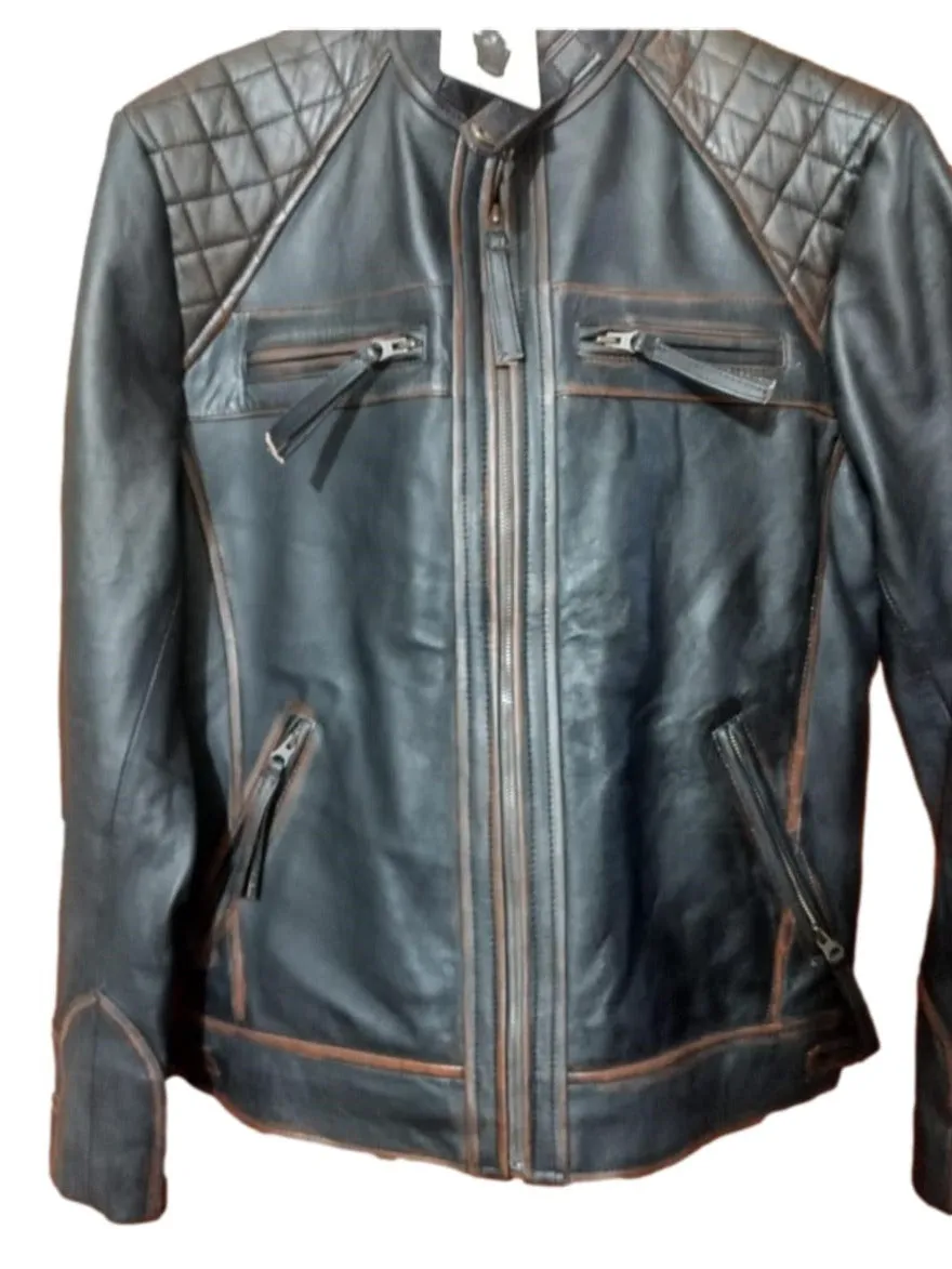 Distressed Cafe Racer Jacket