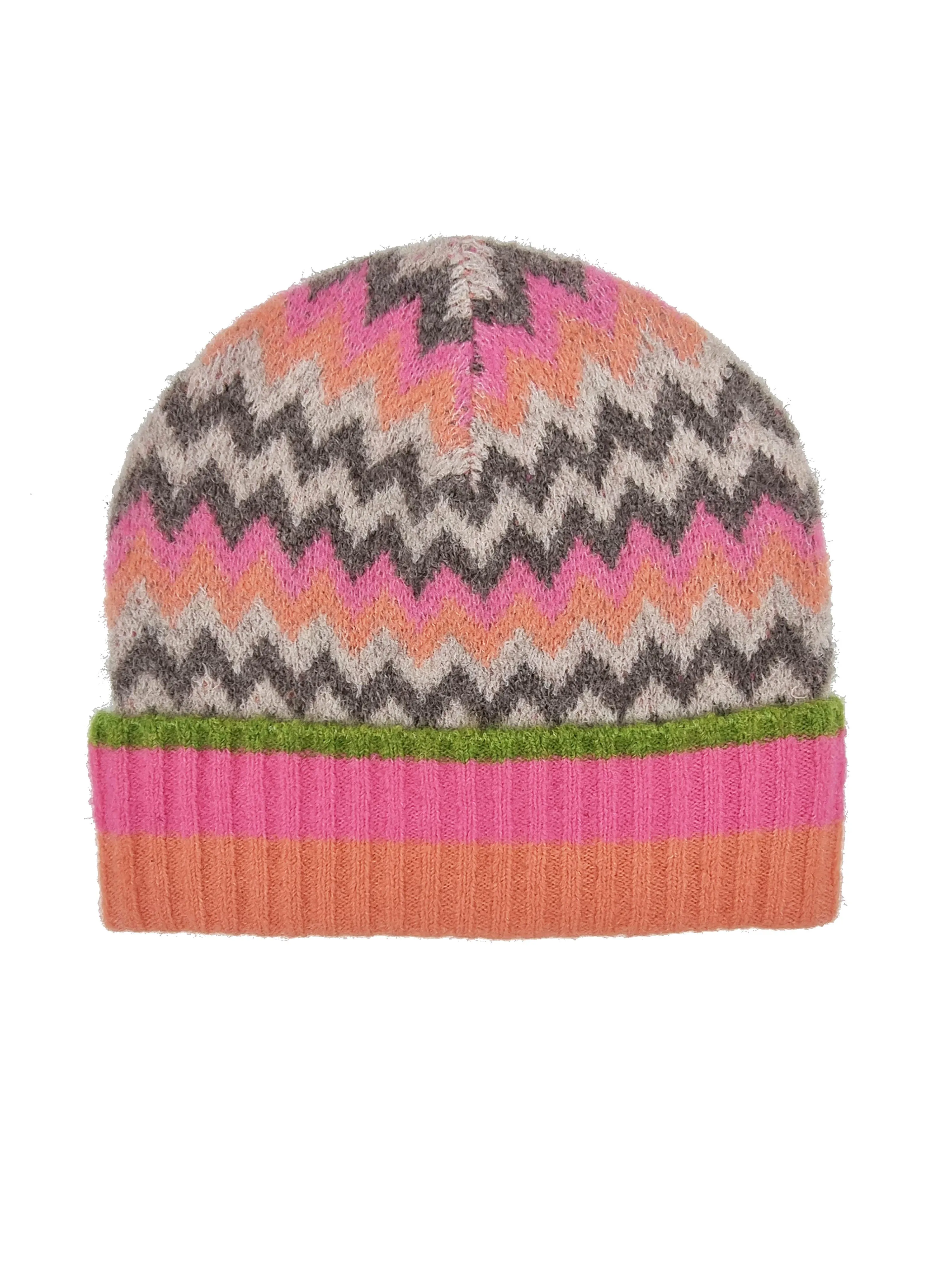 DORA CHEVRON BEANIE IN PINK MIX