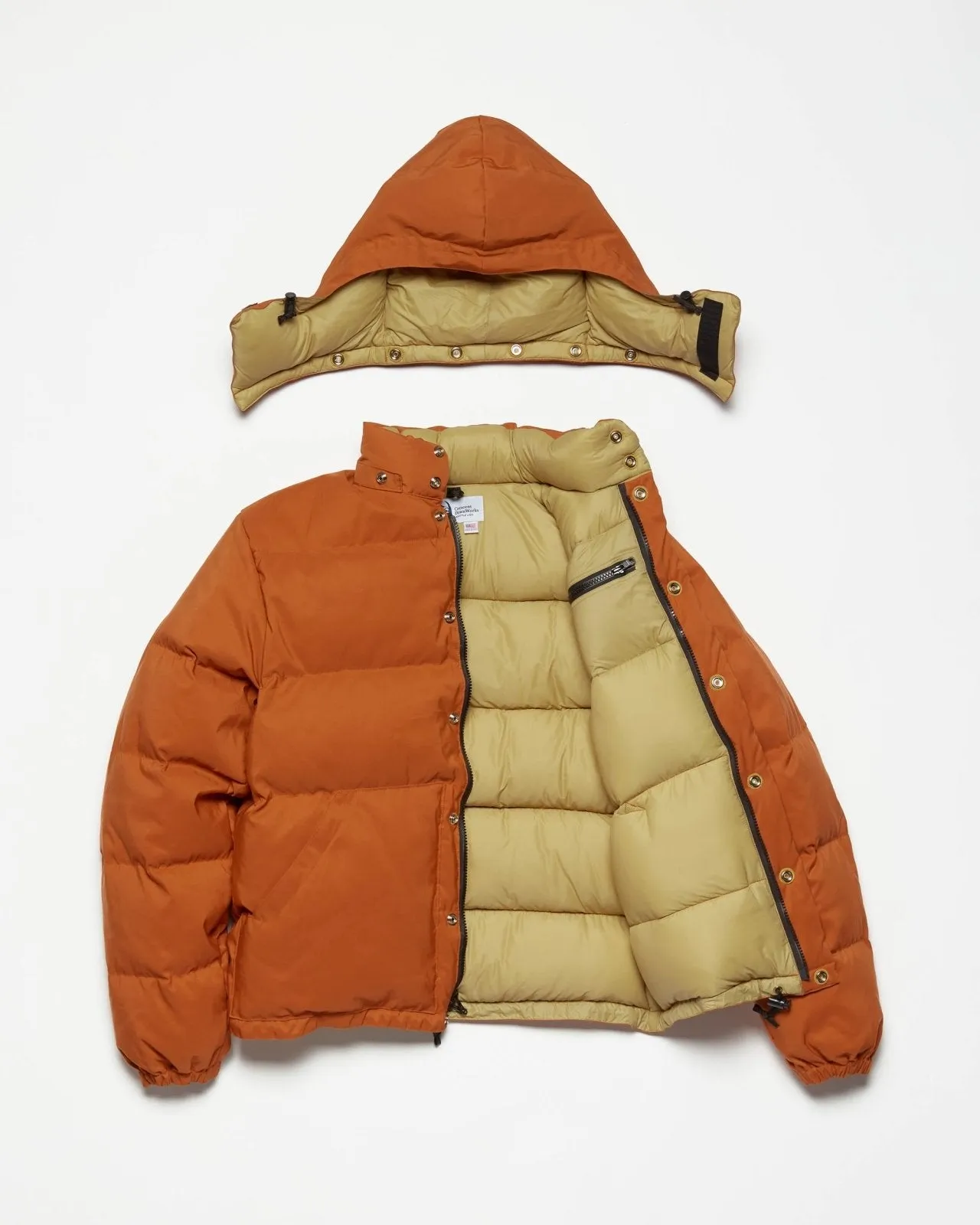 Down Sweater | 60/40 Cotton/Nylon Down Jacket | Rust/Khaki