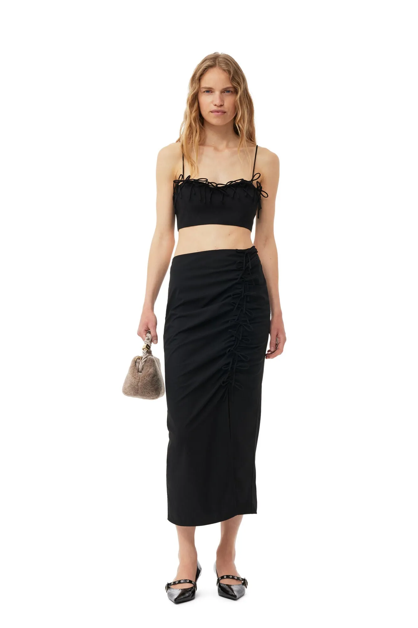 DRAPEY MELANGE MIDI SKIRT