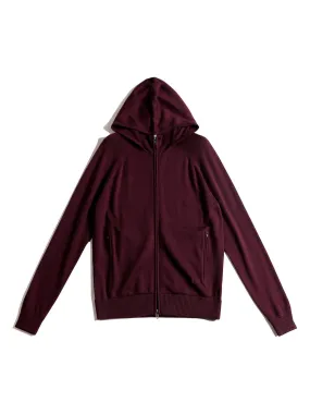 Eco Innovative Hoodie Sweater in Burgundy 拉鍊連帽針織毛衣 (早紅色)