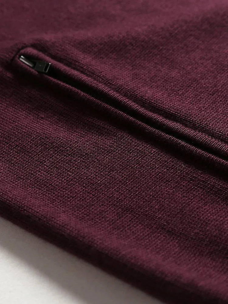 Eco Innovative Hoodie Sweater in Burgundy 拉鍊連帽針織毛衣 (早紅色)