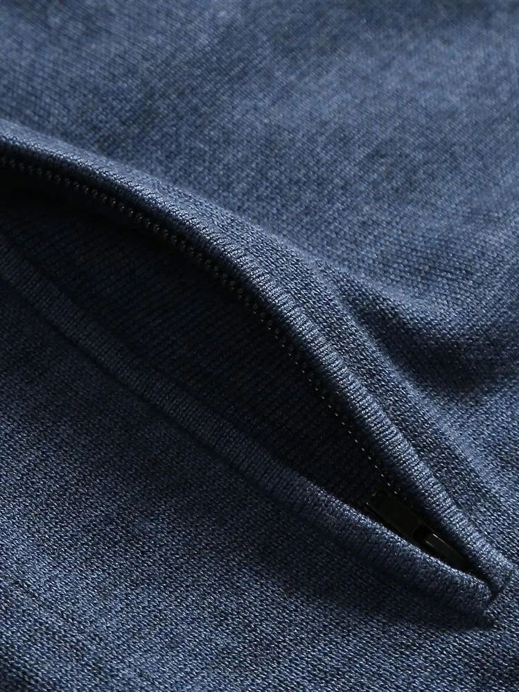 Eco Innovative Hoodie Sweater in Steel Blue 拉鍊連帽針織毛衣 (鋼青色)