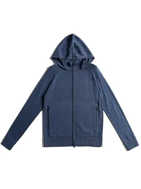 Eco Innovative Hoodie Sweater in Steel Blue 拉鍊連帽針織毛衣 (鋼青色)