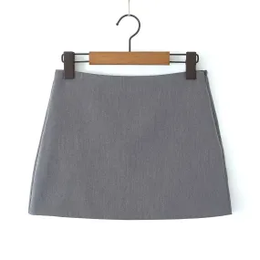 Elegant Grey Knit Midi Skirt