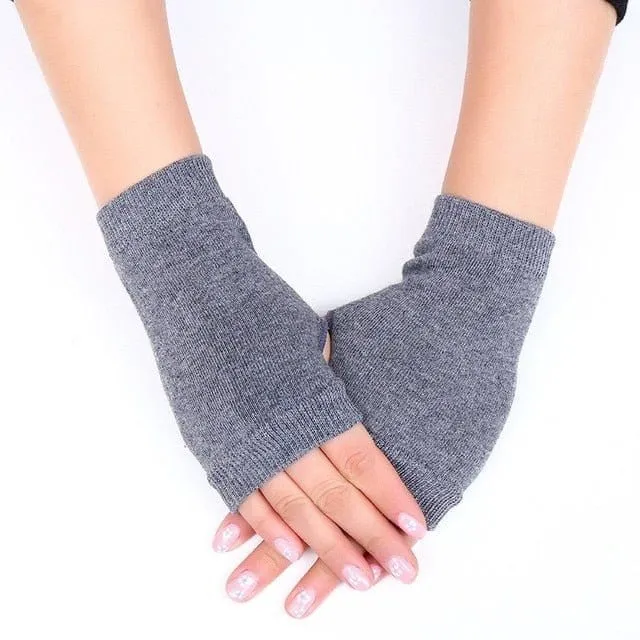 Embroidered Fingerless Gloves