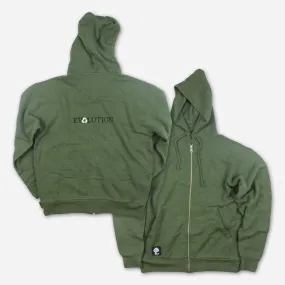 Evolution Green Zip Up Hoodie