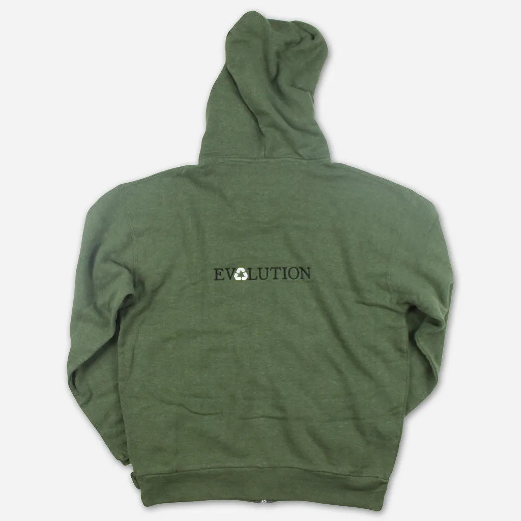 Evolution Green Zip Up Hoodie