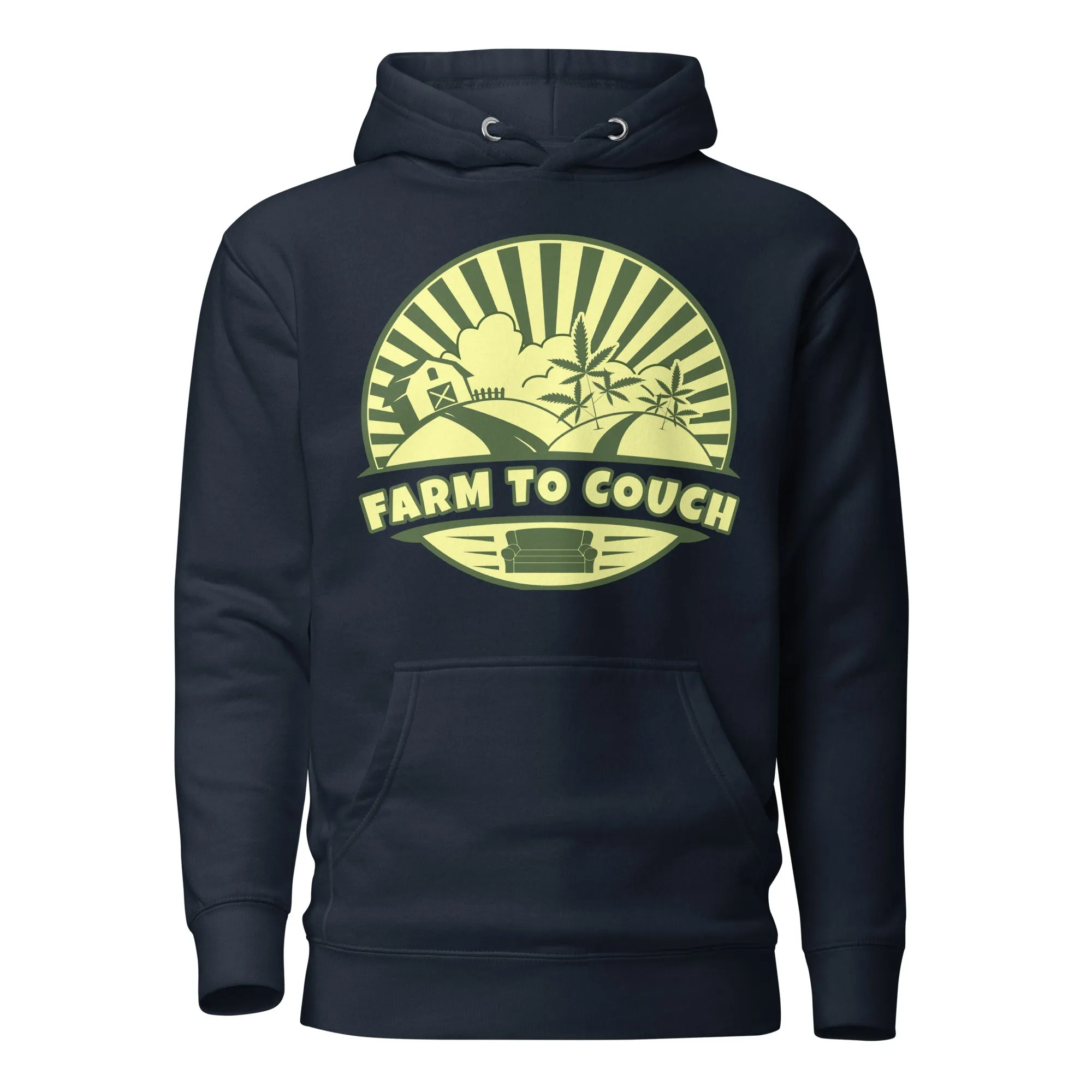 Farm To Couch Hoodie – Funny Weed-Themed Apparel for Cannabis Growers and Hemp Farmers