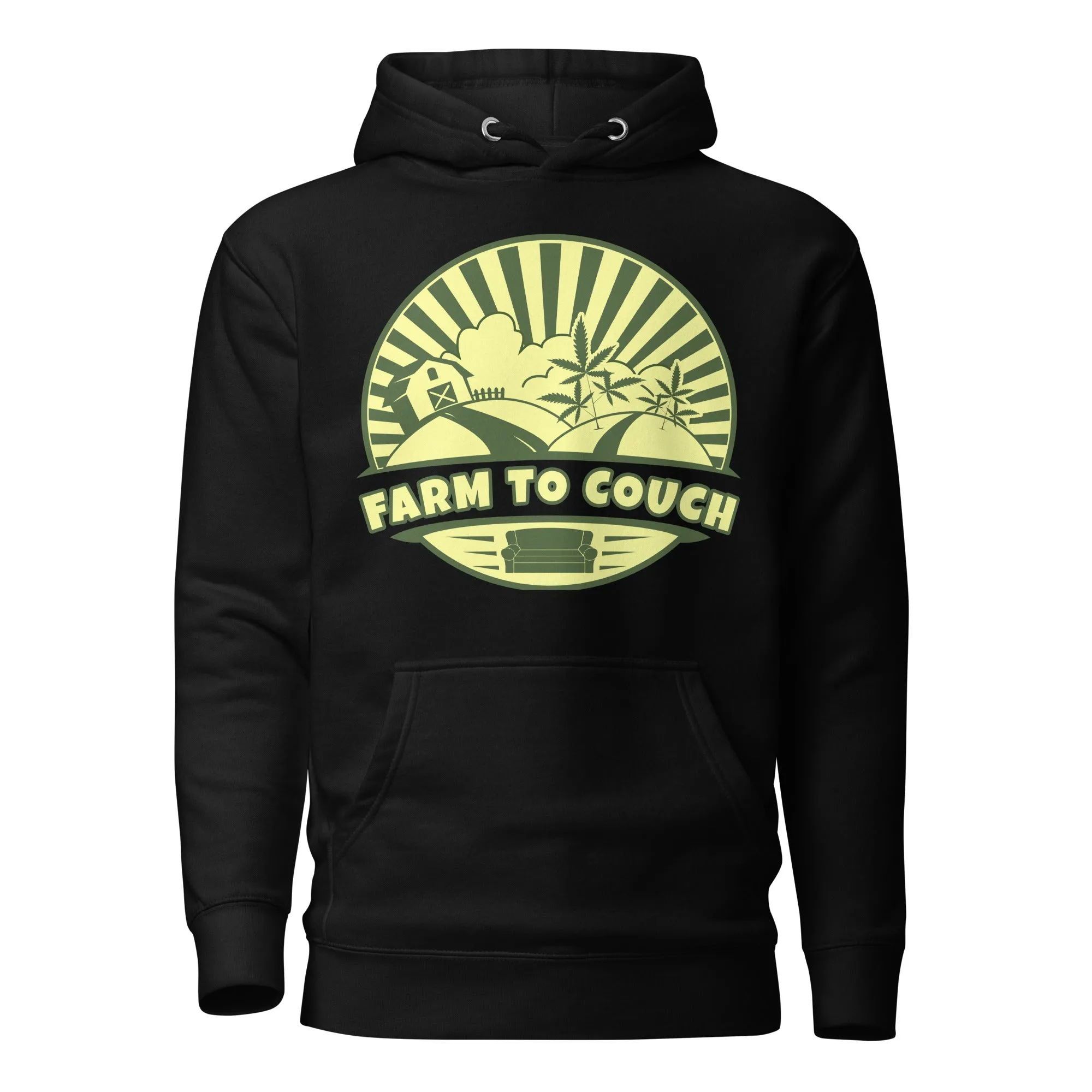 Farm To Couch Hoodie – Funny Weed-Themed Apparel for Cannabis Growers and Hemp Farmers