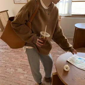 Flytonn-women fall outfits high street ins style -Korean style, Casual fashion, INS dressing, Lazy style, Graduation gift 
NO. 1209 THICK OVERSIZED SWEATER