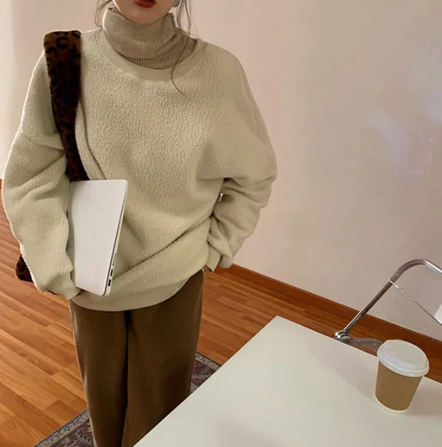 Flytonn-women fall outfits high street ins style -Korean style, Casual fashion, INS dressing, Lazy style, Graduation gift 
NO. 1209 THICK OVERSIZED SWEATER