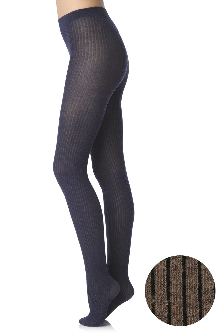 FOGAL 498 COTTON RIB 113 Taupe Tights