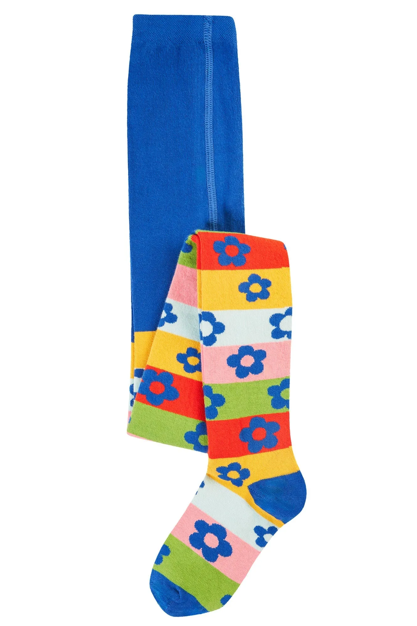 Frugi Norah Tights - Retro Happy Flower Stripe