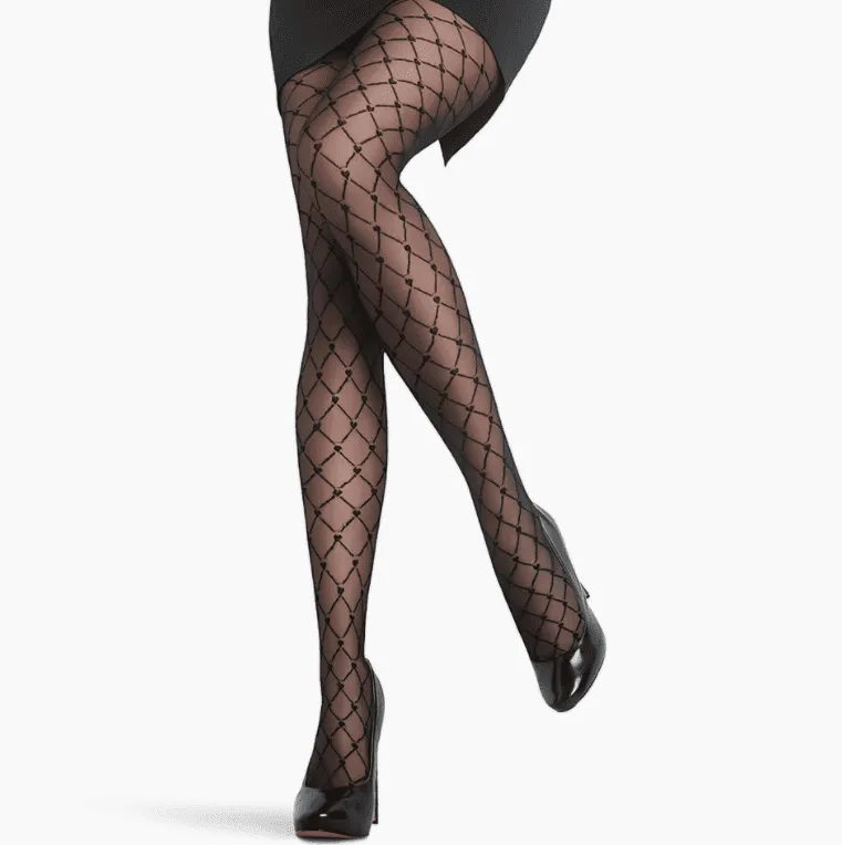 Fulfilled Heart  Black Comb Fishnet Pantyhose