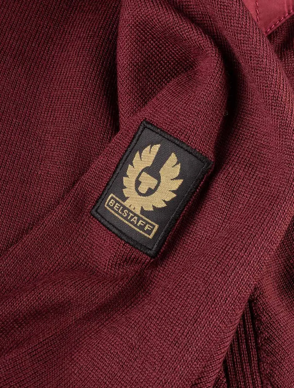 Full Zip Merino Wool Cardigan Oxblood