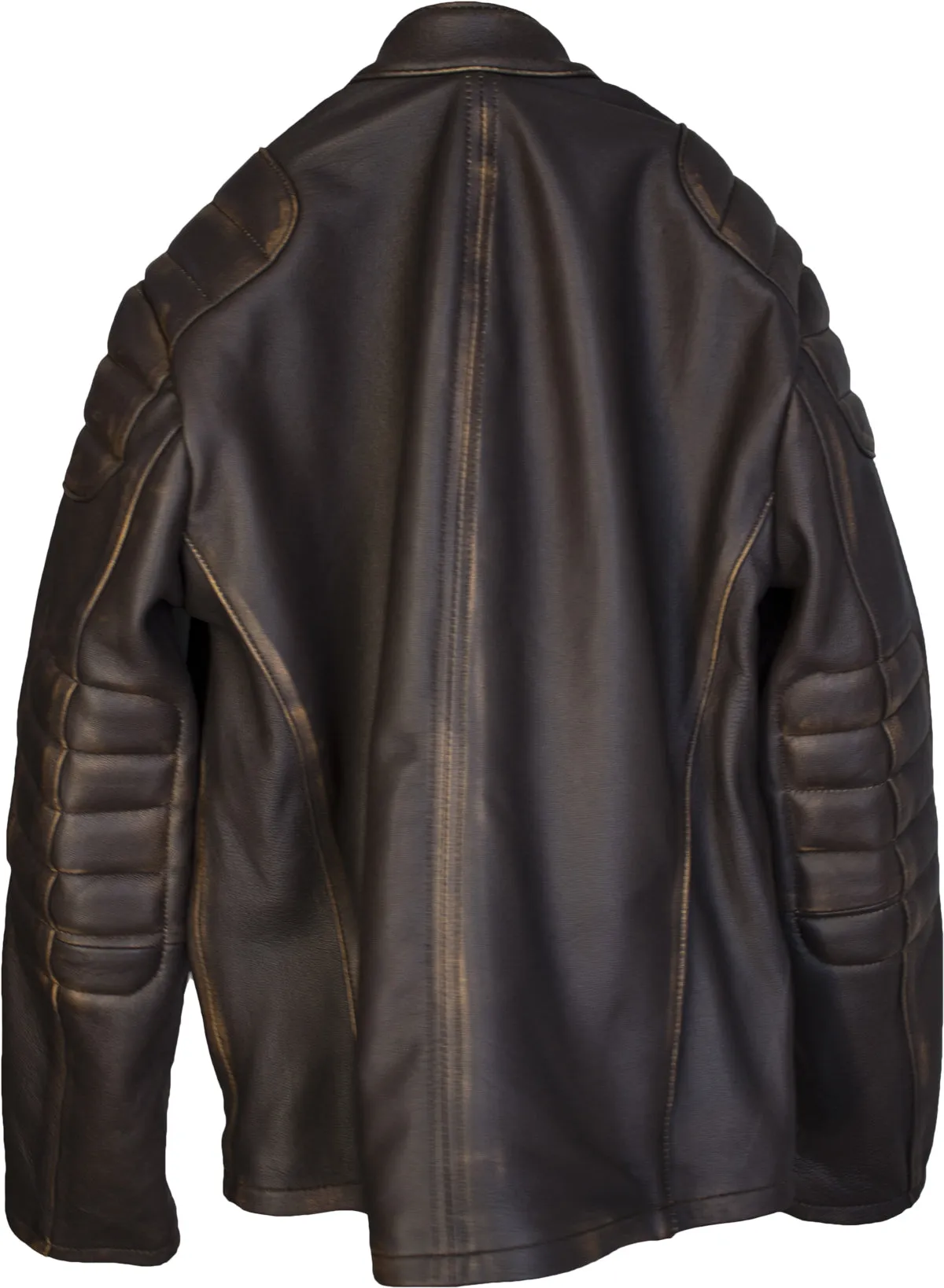 GAMMA Leather Jacket - Distressed Brown Quilted