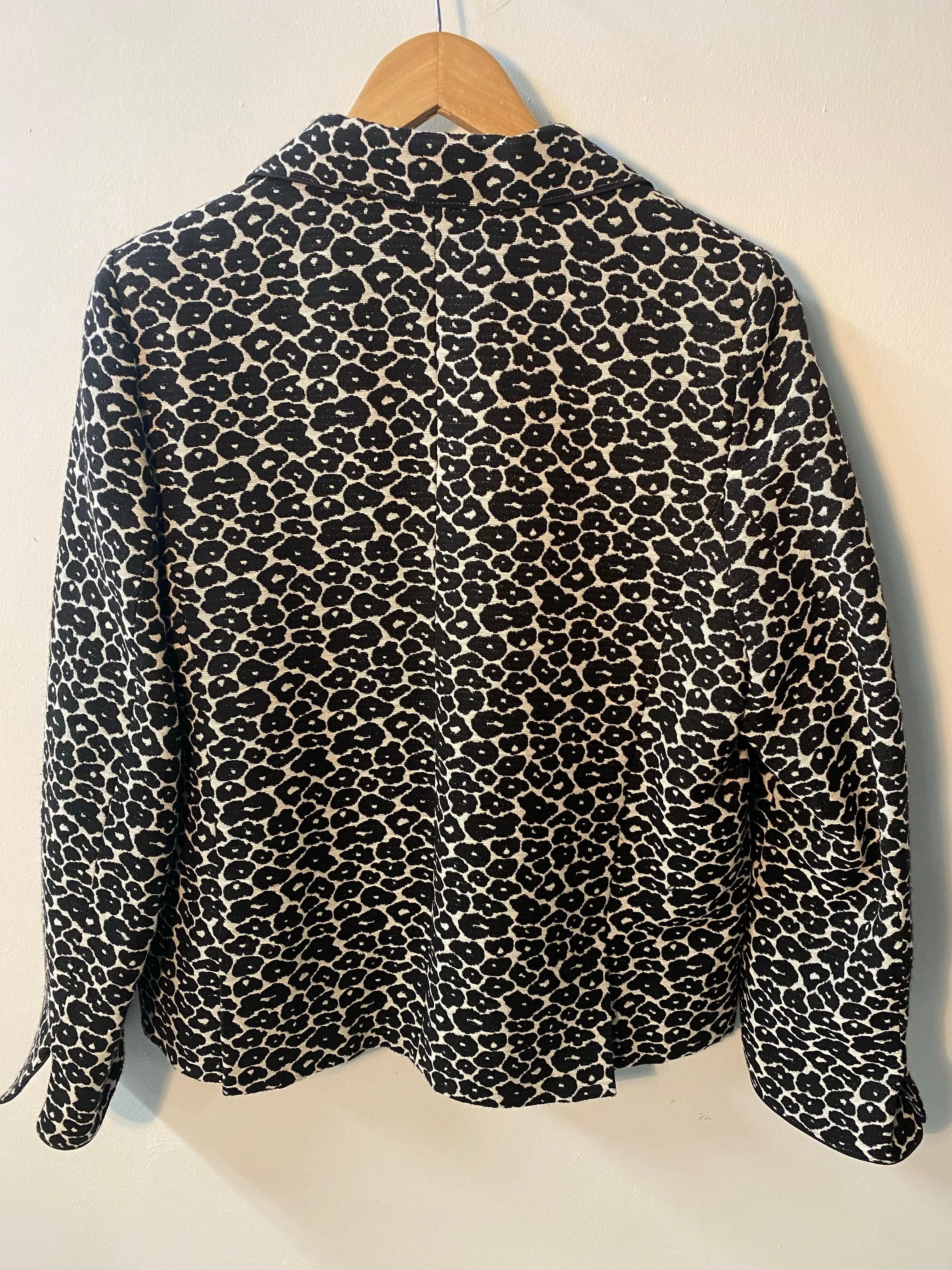 Gerard Darel Jacket Black and White Print Cotton Mix BNWT UK Size 14 RRP £230