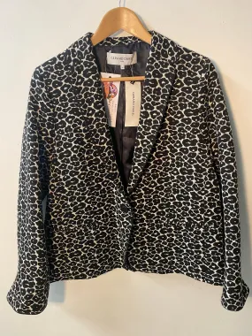 Gerard Darel Jacket Black and White Print Cotton Mix BNWT UK Size 14 RRP £230