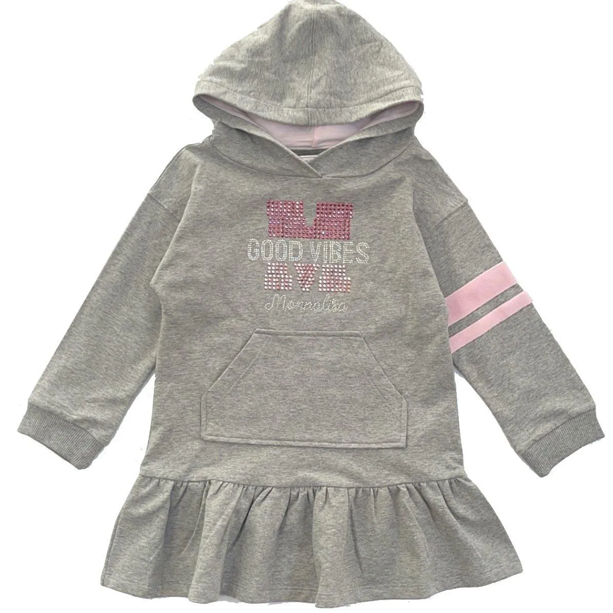 Girls Grey Good Vibes Sweater Dress