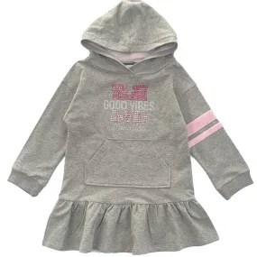 Girls Grey Good Vibes Sweater Dress