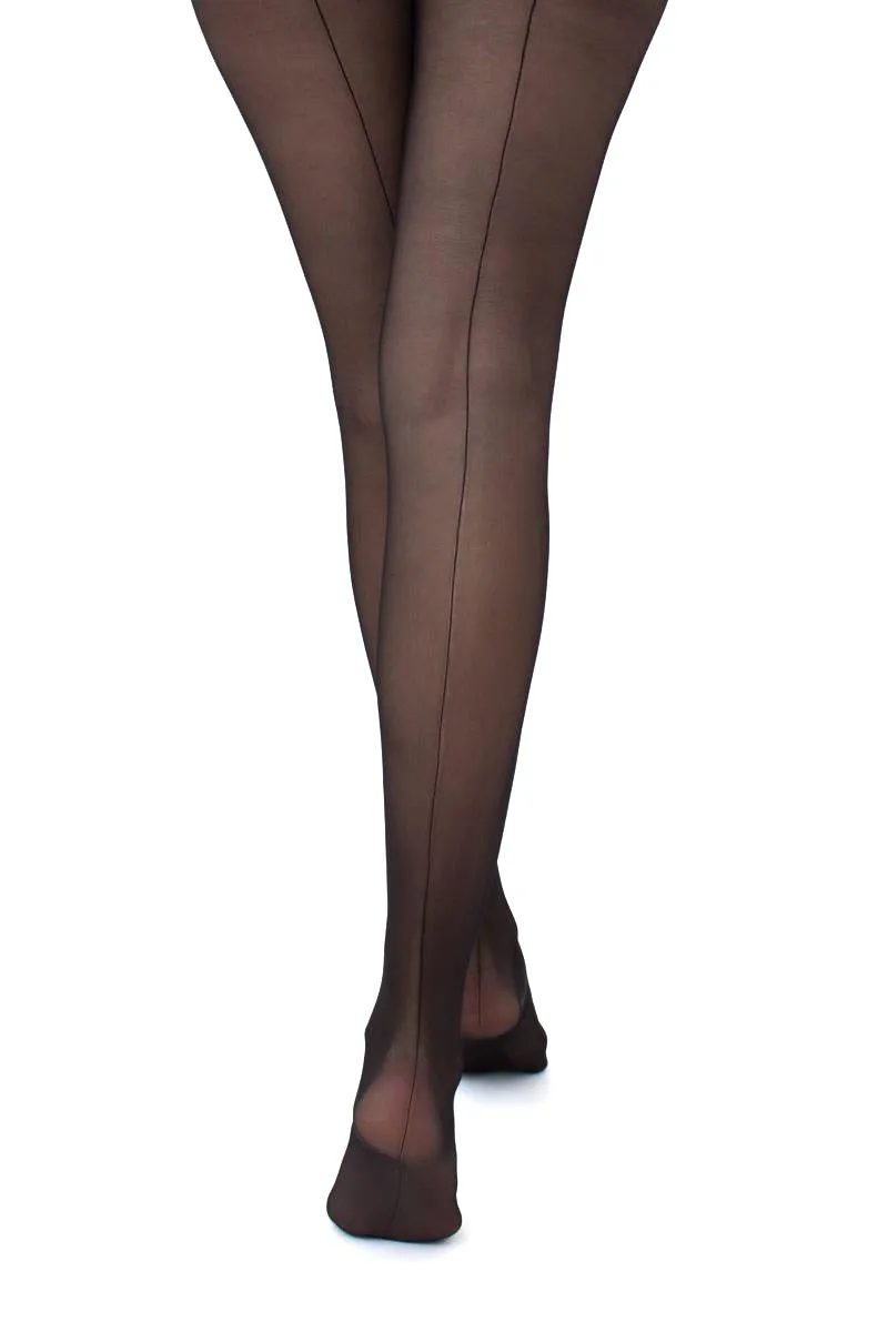 Giulia Love Chic 20 Denier Open Body - Back Seamed Suspender Tights