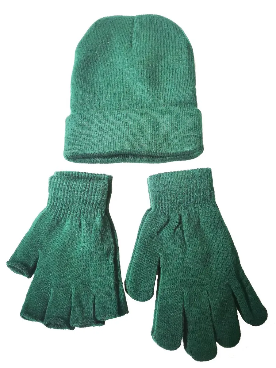 Gloves , Fingerless Gloves and Beanie Set