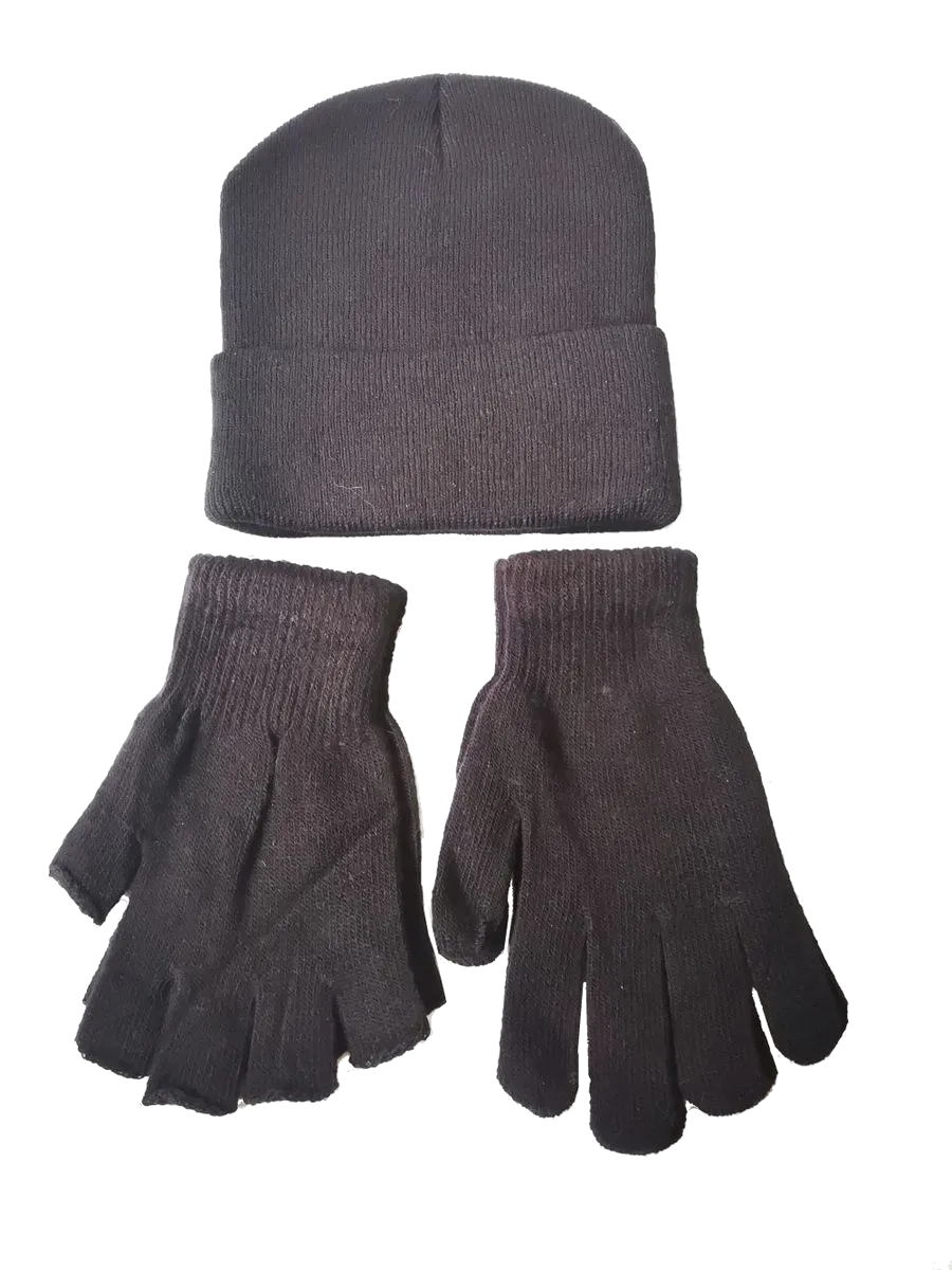 Gloves , Fingerless Gloves and Beanie Set