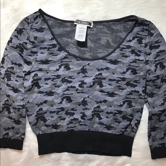 Gray Active Wear Crop Top