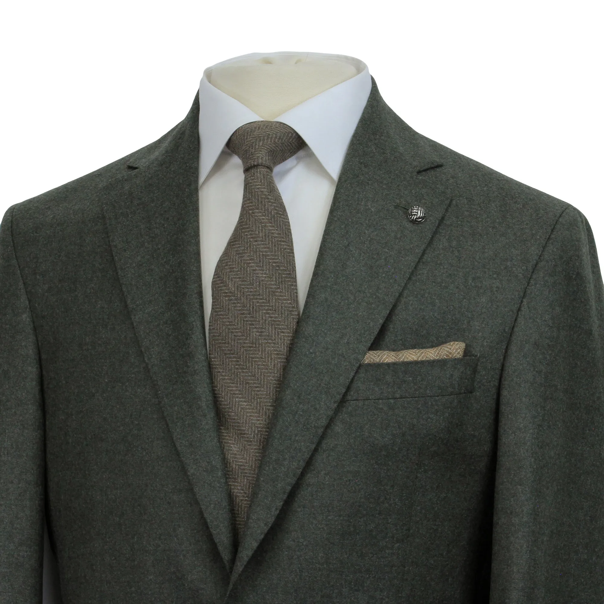 Green Flannel Morton Contemporary Fit Super 120s Wool Suit - Jack Victor