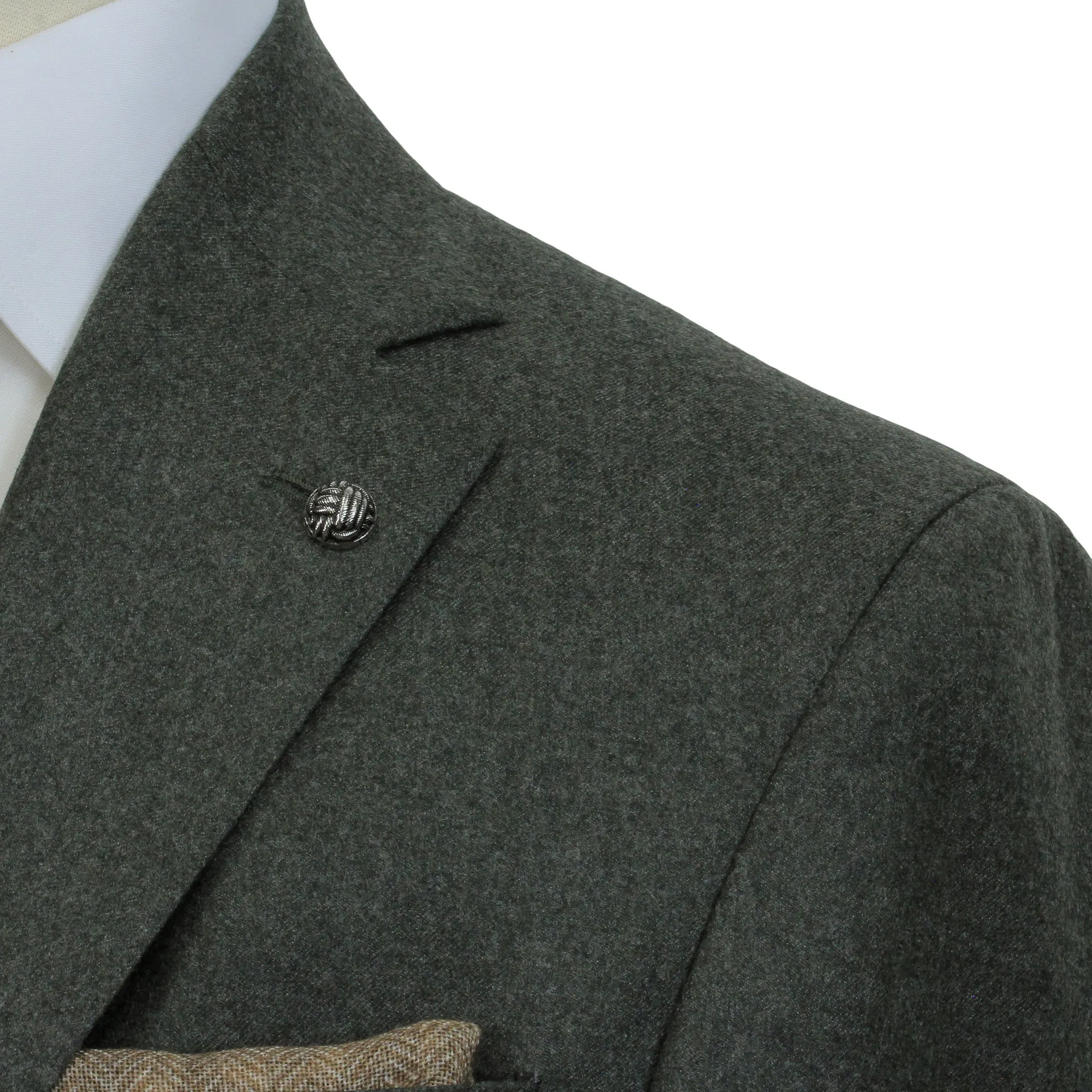 Green Flannel Morton Contemporary Fit Super 120s Wool Suit - Jack Victor