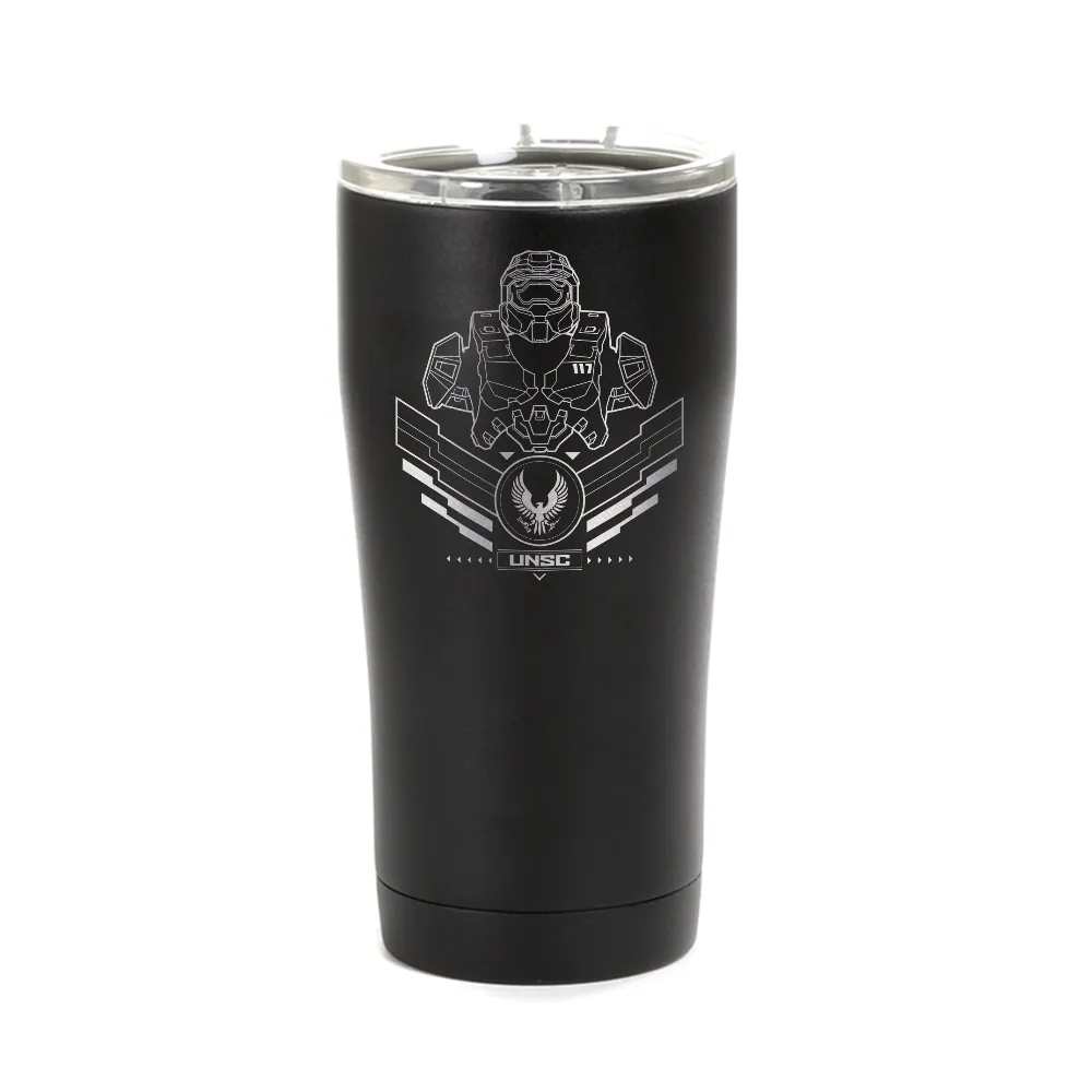 Halo Infinite Master Chief Line Art Laser Engraved Tumbler