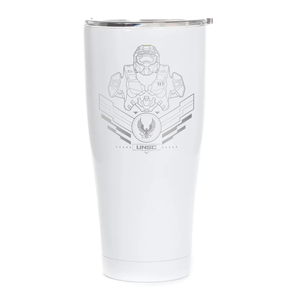 Halo Infinite Master Chief Line Art Laser Engraved Tumbler