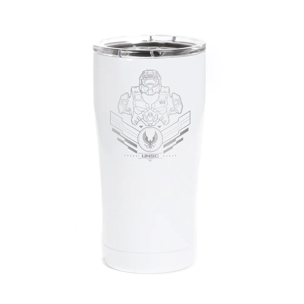 Halo Infinite Master Chief Line Art Laser Engraved Tumbler