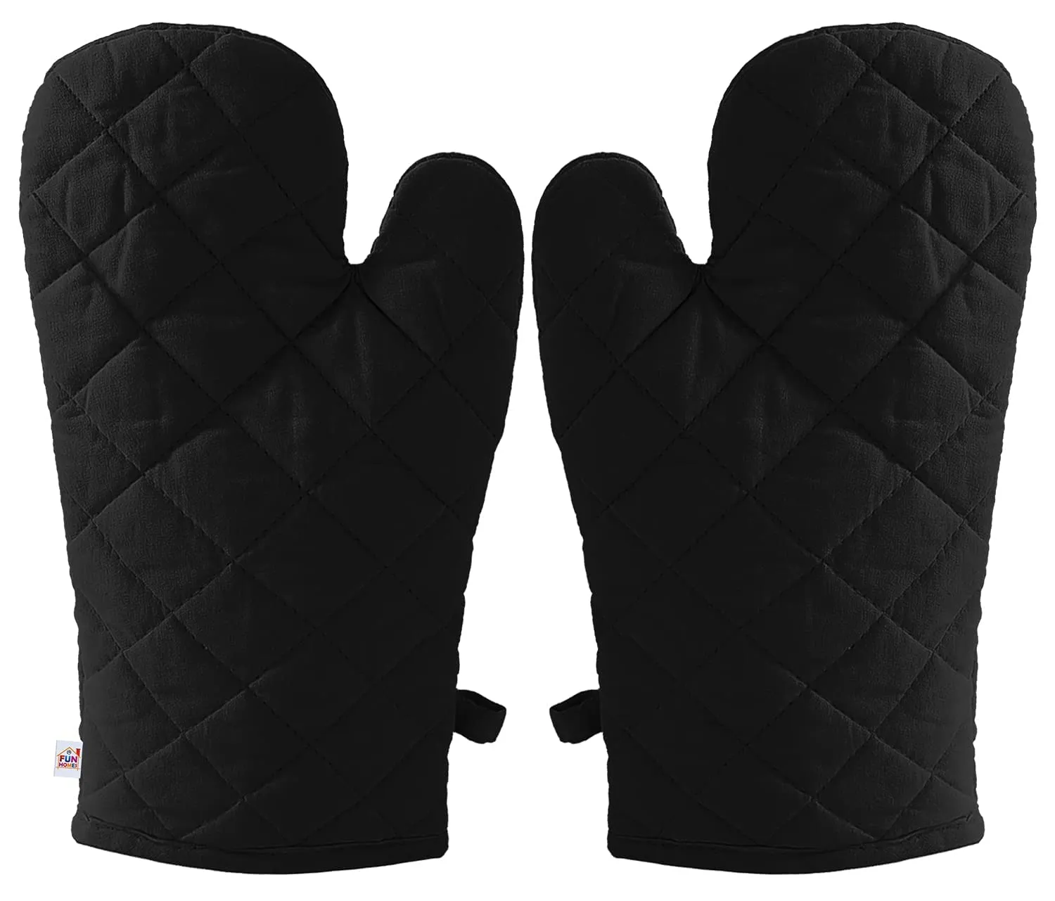 Heart Home Check Design Cotton Microwave Oven Mitten/Gloves for Microwave, Set of 2 (Multi)