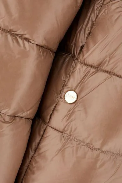 HERNO Luxury Taupe Nylon Quilted Down Jacket