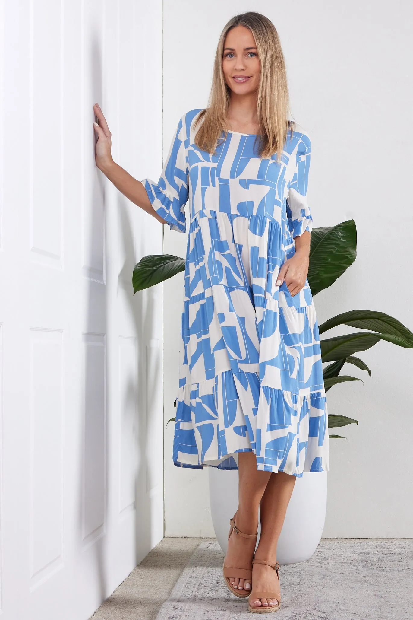 Jackson Dress - Midcentury Modern Sky