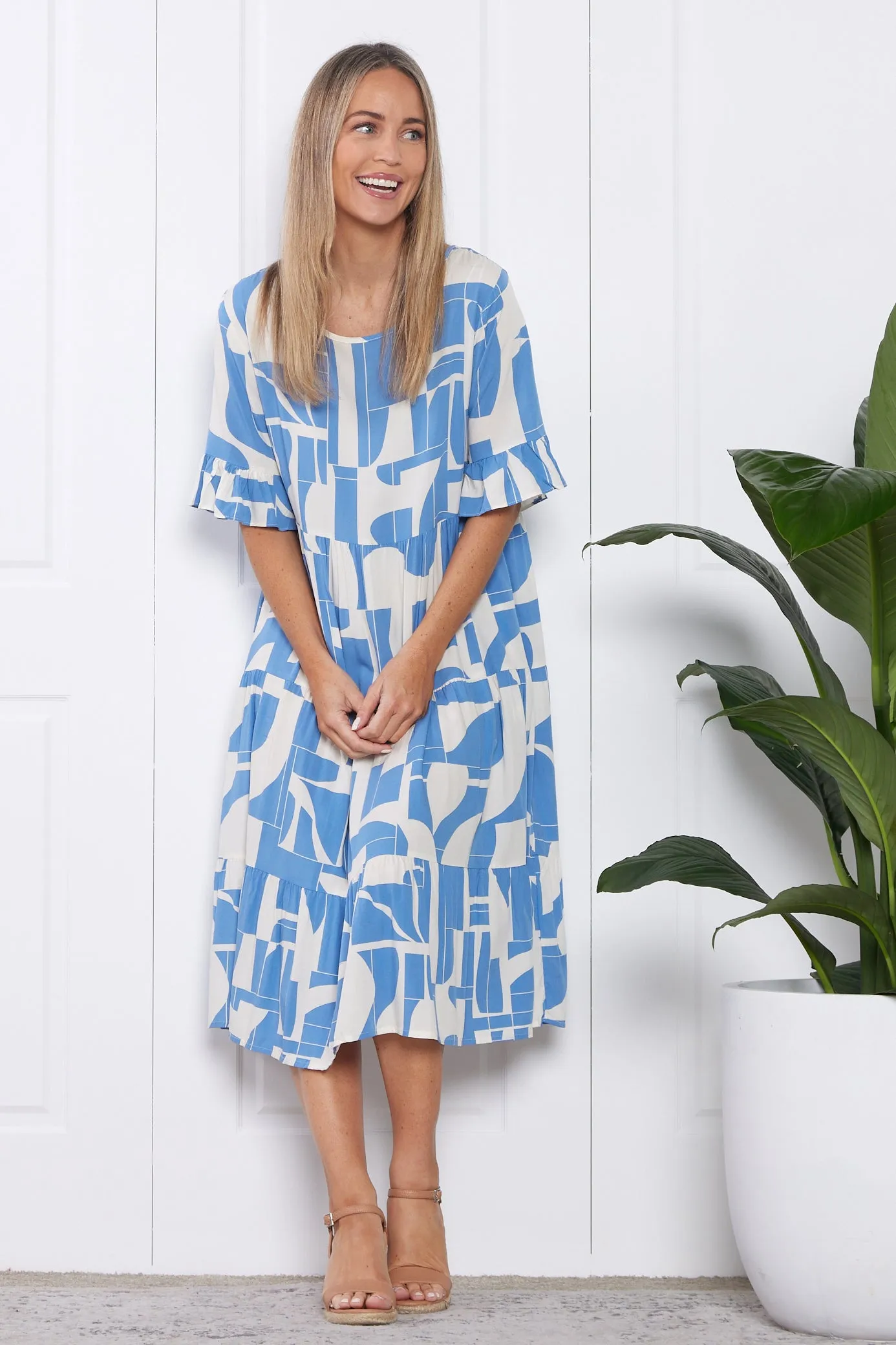 Jackson Dress - Midcentury Modern Sky