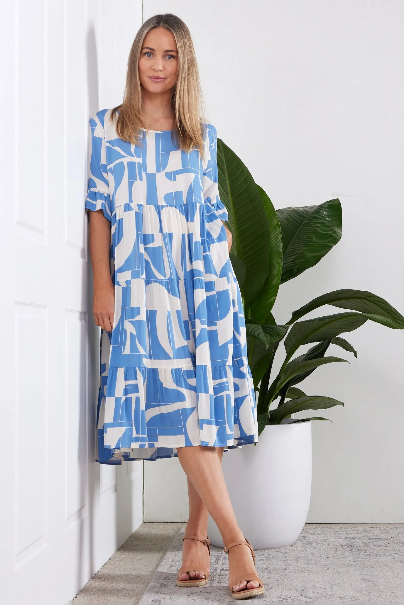 Jackson Dress - Midcentury Modern Sky