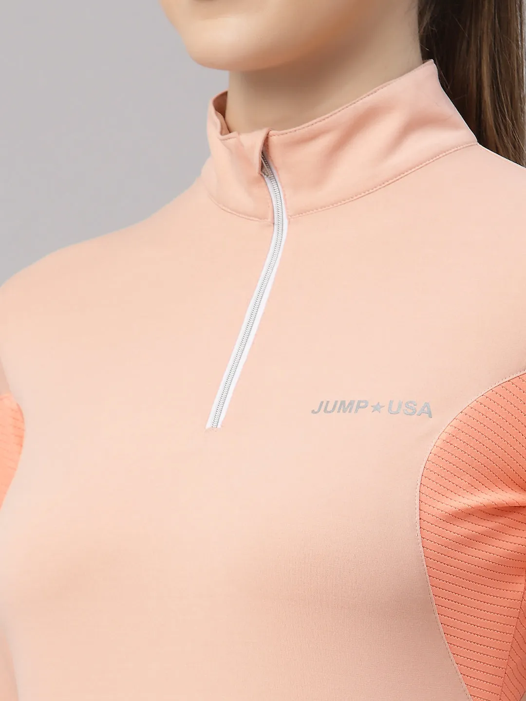 JUMP USA Women Solid Rapid-Dry Training T-shirt