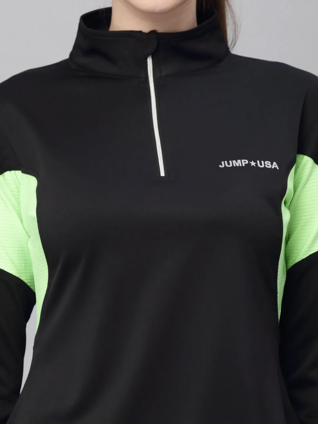 JUMP USA Women Solid Rapid-Dry Training T-shirt