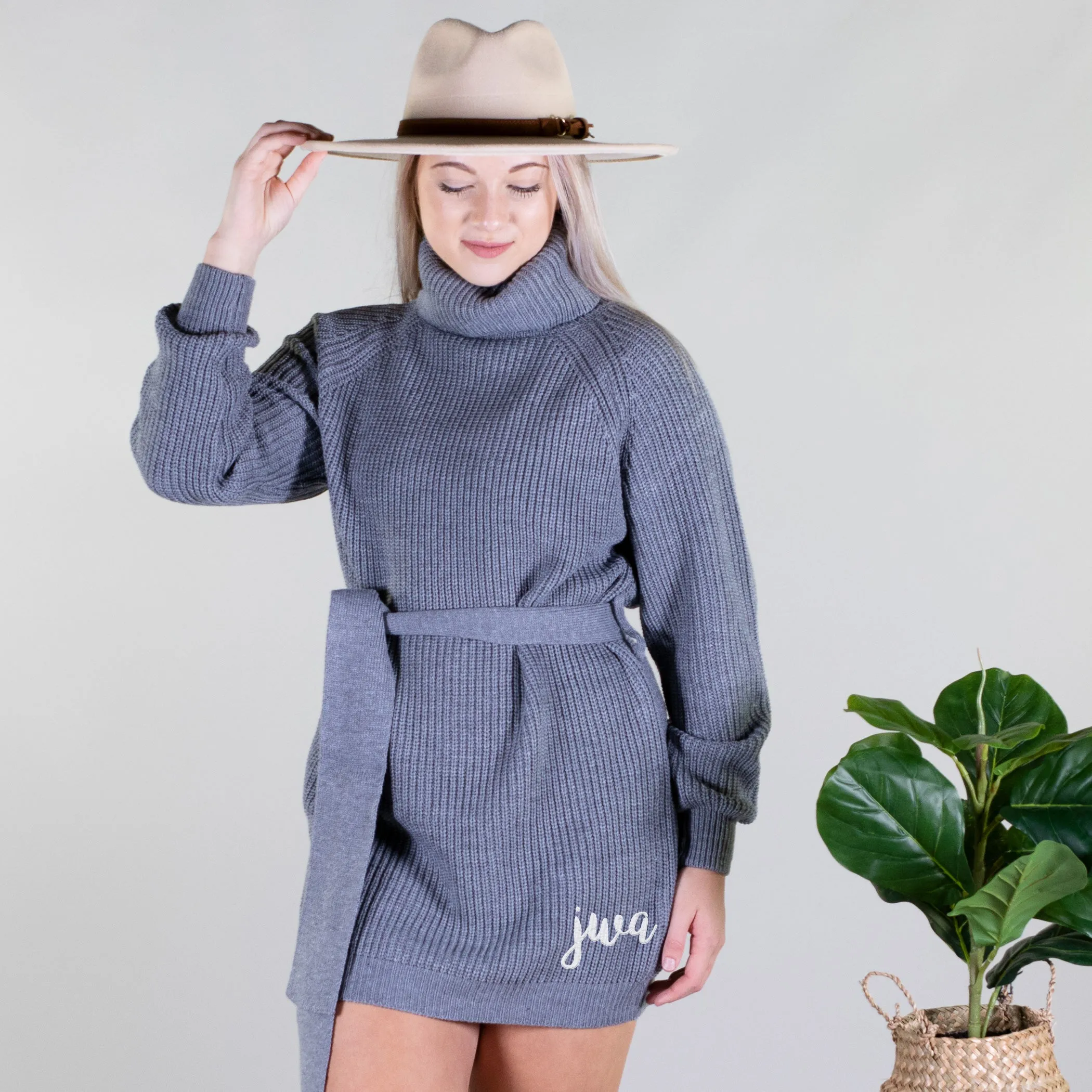 Just The Way Your Are Sweater Dress - Grey