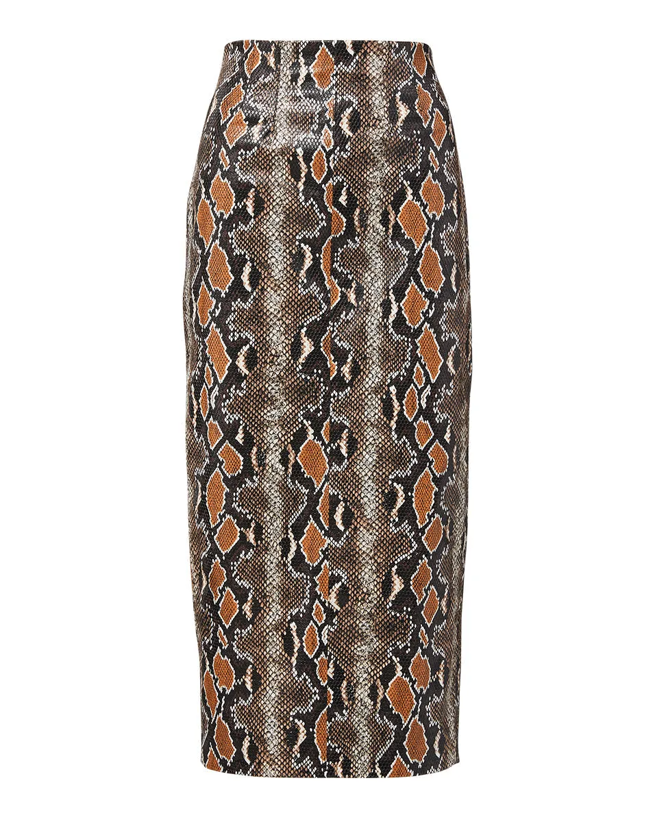 Kaliyah Python Vegan Leather Skirt